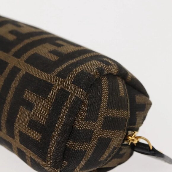 FENDI Zucca Canvas Pouch Black Brown Auth 121373 - Picture 5 of 16